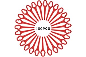 MULTIM 100 Stück Ersatzmesser kompatibel mit für Ferrex Rasentrimmer Aldi Far 20-i, Kunststoffmesser zubehör für Akku Rasentrimmer Ferrex