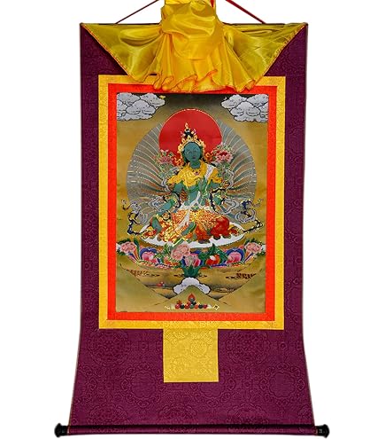 Thangka Amitabha Thangka Tibétain Amitabha Doré - Décoration Murale Spiritualité & Méditation | Gandhanra Autel Bouddhiste - 4
