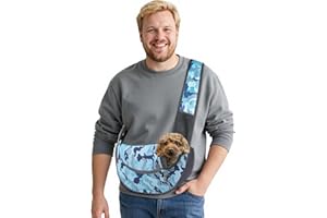 ALLSOPETStorba na nosidełko dla psa i koty, oddychająca miękka siatka dla szczeniaczków i koty, podróże kempingowe, bezpieczne torby na ramię, przewoźnik regulowany, Niebieski A