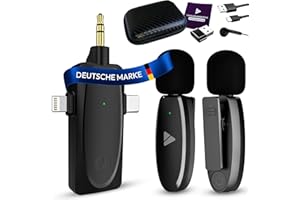 Creatorz® Lavalier Mikrofon Wireless für iPhone/Android/Kamera - Plug & Play Handy Mikrofon – Kabelloses Ansteckmikrofon für YouTube, TikTok, Meeting, Video 【Deutsche Marke】