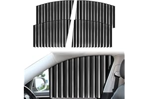 SUNOYA 4 Pièces Rideaux Voiture, Pare-Soleil Universel pour Vitres Latérales et Arrières, Bloqueur de Soleil de Fenêtre de Voiture Réglable, Noir