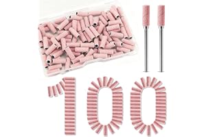 Små slipband band för delar nagelfräs, 3,1 mm 100 st mini 240 grit nagelfil slipband med 2 st mandrel bit, passar 99% nagelbo