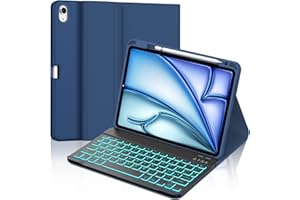 IVEOPPE Tastiera iPad Air 11 (M3 2025/M2 2024), Cover Tastiera Retroilluminato Italiano QWERTY Bluetooth Staccabile iPad Air 11 Pollici 2024/2025, Blu scuro