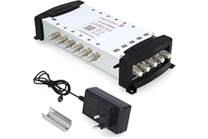 [ Test SEHR GUT *] ZEHNDER 5/12 Multischalter für Quattro & Quad LNB, Multiswitch für 1 Satelliten & 12 Teilnehmer (TV, Sat Receiver), 4K Digital Matrix Sat Verteiler, Schüssel Spiegel Antenne