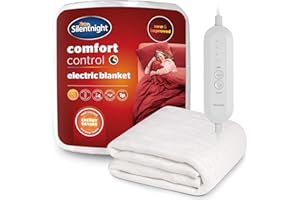 Silentnight Comfort Control Electric Blanket Single Bed - Heated Underblanket with 4 Heat Settings - Fast Heat Up - Overheat Protection and Easy Fit Straps - Machine Washable - Single - 135x72cm