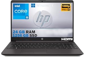 HP Notebook 250 G9, Pc portatile Grey, Intel Core i5 12Th Gen 4,4Ghz, Ram 24Gb, SSD 1256Gb, Display 15.6" Full HD, Win 11 Pro, computer pronto utilizzo