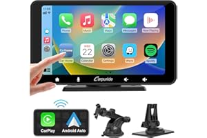 CARPURIDE W708 Wireless Apple Carplay & Android Auto Car Stereo, Portable 7 Inch HD Touchscreen Car Radio Receiver with AirPlay Mirror Link,Bluetooth 5.0,Navigation,Siri,Google,FM/AUX.(WP708)
