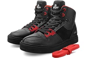 ‎GRAPELET Grapelet Motorradschuhe Herren,Atmungsaktive Motorradstiefel Männer,Lässige Motocross Schuhe mit Verstärktem Leder,Knöchelpolster,rutschfest,Seitlichem Reißverschluss(45EU)