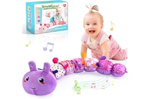 Toyzey Baby Toys 0-6 Months, Musical Caterpillar Sensory Toys Babies 6-12 Months Gifts for Girls Tummy Time Toy for Newborn Baby Girls 0-12 Months Baby Essentials Gifts Infant Toys 0-3 Months