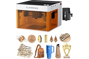 ATOMSTACK P1 5W Laser Engraver, Laser Cutter, Unibody Laser Engraving Machine, 10000 mm/min, 5000mW Diode for Beginners DIY, Wood, Leather, Acrylic, Metal, Portable, Single Laser, Class 1 Safe