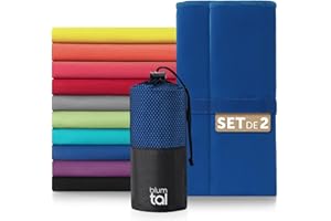 Blumtal Toalla de microfibra 2 x 80 x 40 cm, extraabsorbente, seca rápidamente, ideal para fitness, playa y viajes, compacta