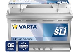 ‎VARTA VARTA Automotive DYNAMIC SLI (E11) 12V 74Ah 680A - Nassbatterie KFZ mit Standardausstattung & ohne Start-Stopp System - Starterbatterie für einfachen Energiebedarf - Bleisäurebatterie wartungsfrei