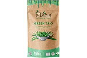 ELTABIA Bio Green Trio Presslinge 500g | 1250 Tabs mit 1/3 Chlorella Spirulina Gerstengras | Rohkost Tabletten 400mg pro Tab | 100% rein und ohne Zusatzstoffe