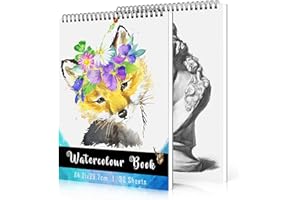 Coolzon A4 Carta per Aquerello Blocco Acquerello, Professionale Carta Album da Disegno per Bambini e Adulti Acquerelli 21 x 29.7cm 30 Fogli 160GSM Blocco da Disegno, Set di 2