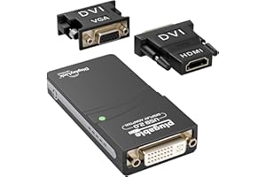 Plugable USB 2.0 to DVI, VGA, or HDMI Multi-Monitor External Video Graphics Card Adapter up to 1920x1080 Supports Windows 11, 10, 8.1, 7, XP, Mac, and ChromeOS