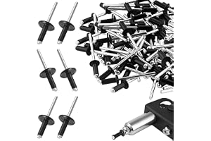 80 stycken blindnitar sats, 4,8 x 20 mm aluminium blinda nitar med stor fläns, popnitar svart, blinda nitar för höghållfasta anslutningar i bygg, bil och möbler