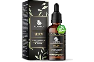 ‎LUONDU Luondu Selen Tropfen 200µg hochdosiert 50ml vegan & flüssig - 100 µg Selen pro Tropfen I Natriumselenit - Verpackung kann variieren