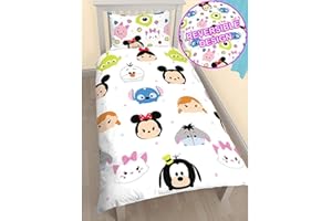 CHARACTER WORLD Disney® Tsum Tsum Single Panel Duvet Set Warm Soft Sleeping Bag, Living Room Bedroom Cover All Seasons for Kids and Adults. Gift for Christmas and Birthday