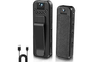 JIYIBIDI Mini Body Camera, 1080P Small Portable Body Worn Camera with 180° Rotating Lens & Night Vision, Mini Security Video Camera Pocket Sport Action Camera for Sports, Pets, Outdoor