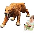 lembrd Sabertooth Tiger Toy - Smooth Texture Sabertooth Tiger Model | Early Learning Ancient Animal Toy for Educational Teaching