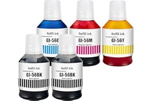 LAIPENG GI-56 GI56 Inchiostro Compatibile con MAXIFY GX7050 GX6050 GX5050 GX4050 GX3050 Stampante Multipla a 5 Colori (Nero*2/Ciano/Magenta/Giallo)