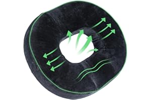 JF HOME BLISS Donut Cushion for Tailbone Pain Relief – Orthopedic Memory Foam Coccyx Cushion for Sciatica, Hemorrhoids & Back Pain– Pressure Relief Seat for Office, Car, Wheelchair & Long Travel Use