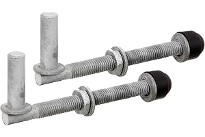 Alberts 410650 Stapel | ett par, för genomskruvning, justerbar | varmförzinkad | Bakstyckets diameter 13 mm | Längd 140 mm