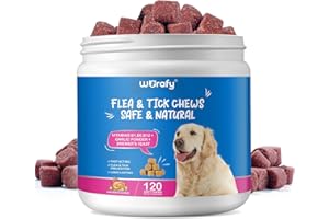 HXTMKT Dog Flea and Tick Prevention Chewables - Safe and Natural Flea & Tick Control for Dogs - Oral Flea Pills Dog Supplement for ALL AGES ALL BREEDS - 120 Soft Tablets Chewable