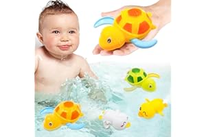 ANLIOTO 4 Stück Baby Badespielzeug, Badewannenspielzeug ab 1 Jahr Spielzeug Badewanne Badespielzeug Baby ab 6 Monate Uhrwerk Kleine Tiere Schwimmbad Spielzeug Geschenke für Kinder Jungen Und Mädchen