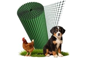 Florade® Kunststoffzaun | Gartenzaun | Geflügelzaun | Gartenzaun Kunststoff | Hundezaun | Robust & witterungsbeständig | Vielseitig einsetzbar | Grüne Farbe | Quadratförmige Maschen | 330g/m²