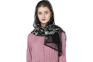 BEAUTELICATE Mantilla De Encaje Española Velo de Iglesia Capilla Católico con Horquilla Pañuelo Chal Mujer Fiesta para Tradicional Misa V119