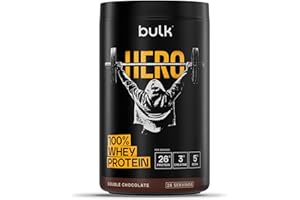 Bulk Hero Whey Proteine in Polvere | Doppio Cioccolato | 26 Porzioni | 26g Proteine + 3g Creatina | 5g BCAA | Basso Zucchero | Assorbimento Rapido | Isolato, Idrolizzato & Concentrato