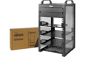 Tecmojo 10 tum 9U 200mm djup Stationärt Miniräcke, Nätverksskåp med SBC-insats, Mikro-HDMI till HDMI Adapterkort och Blindsky