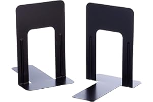 JCKEL 5 Star Office Book Ends Metal Heavy-duty 229mm Black (Pack 2)