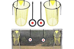 Lotvic 2 Pcs Top Bins Football Targets with 2 Pcs Hanging Targets, Top Bins Net for Goal, Top Corner Football Target Net for Kids Adults Shootings Accuracy Training