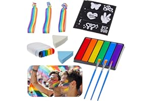 Creamify Regenbogen Schminke Set, Gay Face Paint 6 Farben, LGBT Regenbogen Schminke mit Regenbogen Armband, Gay Pride Regenbogen Flagge Regenbogenstift, Regenbogen Deko für LGBT Party, Paraden