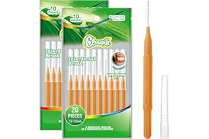 Annauiy 20 Piezas Cepillos Interdentales Grandes,Diámetro 1.2-1.5MM,Limpieza Interdental,para Personas con Grandes Espacios entre Los Dientes