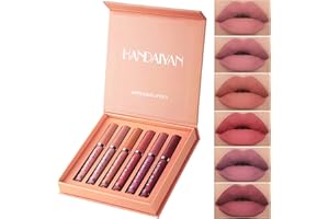 ANGLICOLOR 6PCS Matte Liquid Lipstick Makeup Set Matte liquid Long-Lasting and Waterproof Wear Non-Stick Cup Lip Gloss Great Choice and Gift for Woman Girls (B)
