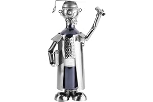 ‎BRUBAKER BRUBAKER Weinflaschenhalter Abschluss Prüfung Deko-Objekt Metall Flaschenständer mit Grußkarte für Weingeschenk