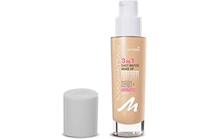 ‎MANHATTAN Manhattan 3in1 Easy Match Make-up, Flüssig Foundation für helle Haut mit LSF 20, Farbe Soft Beige 34, 1 x 30ml