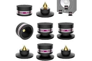 Tertullus 4 Pcs Speaker Spike Adjustable Speaker Isolation Feet Aluminum Speaker Stand Spikes Black IF03B For Turntable Record Player Amplifier