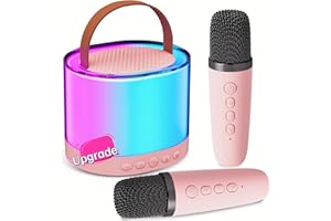 WOWSTAR Mini Karaoke Machine 2 Microphones Kids: Upgrade Kids Karaoke Machines with Karaoke Microphones - Portable Bluetooth Speaker for Children - Toys Gifts for Boy Girl Toddler Kid Adult