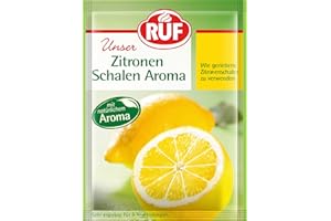 ‎RUF RUF Zitronen-Schalen-Aroma, natürliches Zitronenaroma zum Verfeinern von Kuchen, Cremes & herzhaften Speisen, glutenfrei, vegan, 25er Pack, 25 x 20g