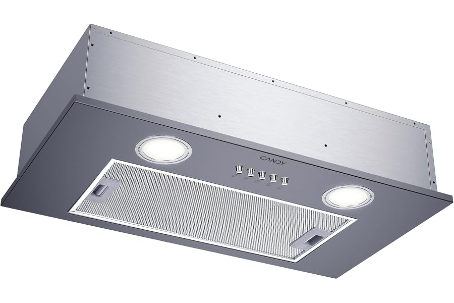 Candy Campana CBG625/1X grupo filtrante, 3 niveles de potencia, Capacidad extracción 200m3/h, Luces led, Panel antigrasa, Fil