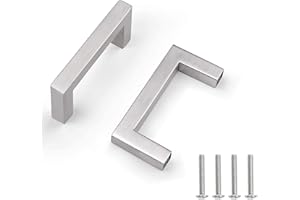 Drenky Tiradores Armarios, Tiradores Cajones de Acero Inoxidable 10 piezas Plata 64 mm Centros de orificio Manijas de Muebles con Tornillos para Cocinas, Gabinete