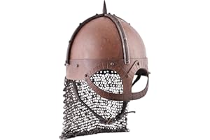‎ULFBERTH Der Gjermundbu Helm mit vernieteter Brünne, 2 mm Stahl