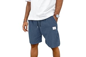 TARAINYA Velours Côtelé Short Homme Coton Stretch Cordon de Serrage été Casual Chino Corduroy Shorts Court Homme avec Poches
