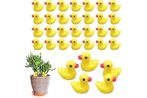 YSTrillion Mini Patos de Resina,100 Piezas Mini Figuras Pato Resina,Figuras de Pato Miniatura de Resina para Casa De Muñecas Decoración De Jardín Paisaje Artesanal Decorativo