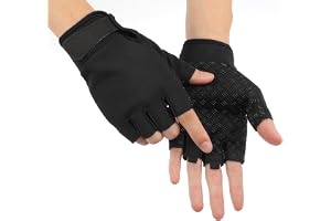 DOPENSPI Halkfria fingerlösa handskar, träningshandskar för män och kvinnor halvfinger-träning ventilerande fingerhandskar för fotografering, bilkörning, sport, utomhusaktiviteter