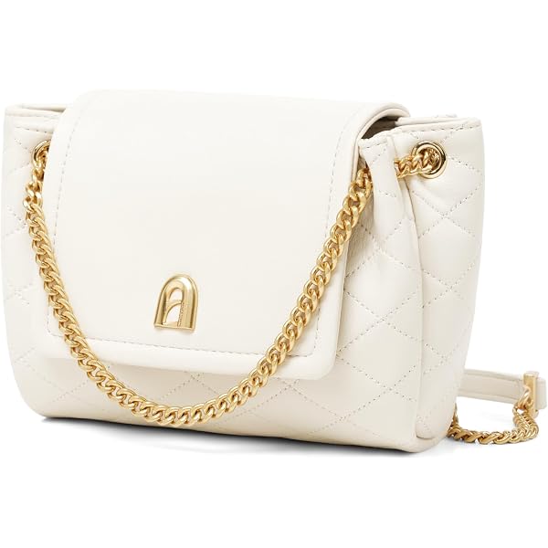 LA FESTIN Borsa a tracolla in pelle crosta per donna - Borsa a tracolla firmata con doppi cinturini, borse a tracolla alla moda per l'uso quotidiano - Avorio